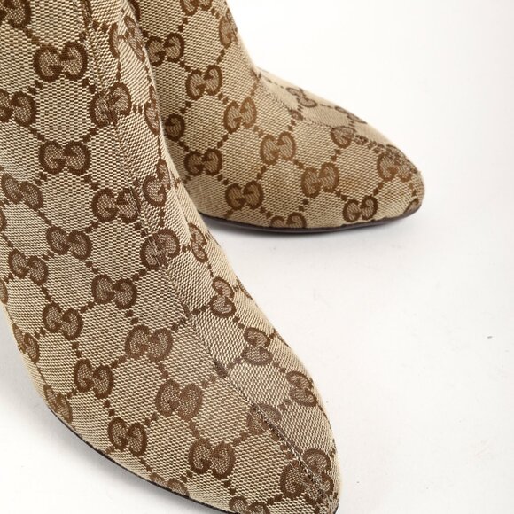 *SOLD* Gucci Brown GG Monogram Canvas Calf Length Boot - Picture 7 of 13